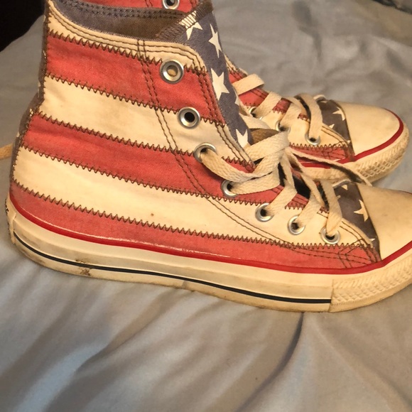 CONVERSE USED AMERICAN FLAG MENS 5 WOMENS 7 - Picture 4 of 5